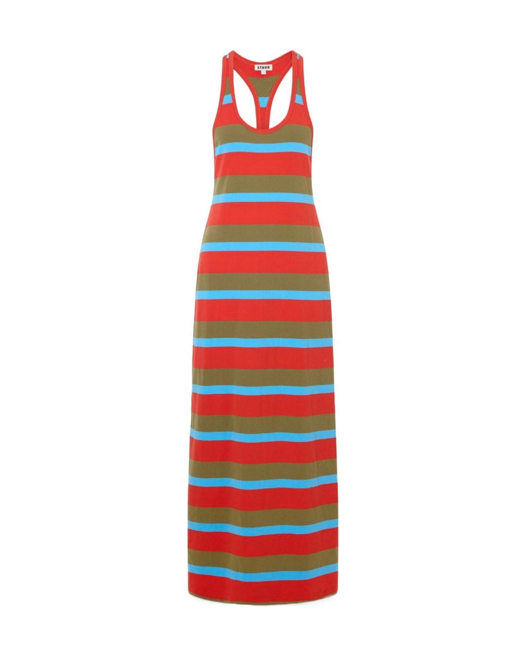 Staud Red Striped Maxi Dress