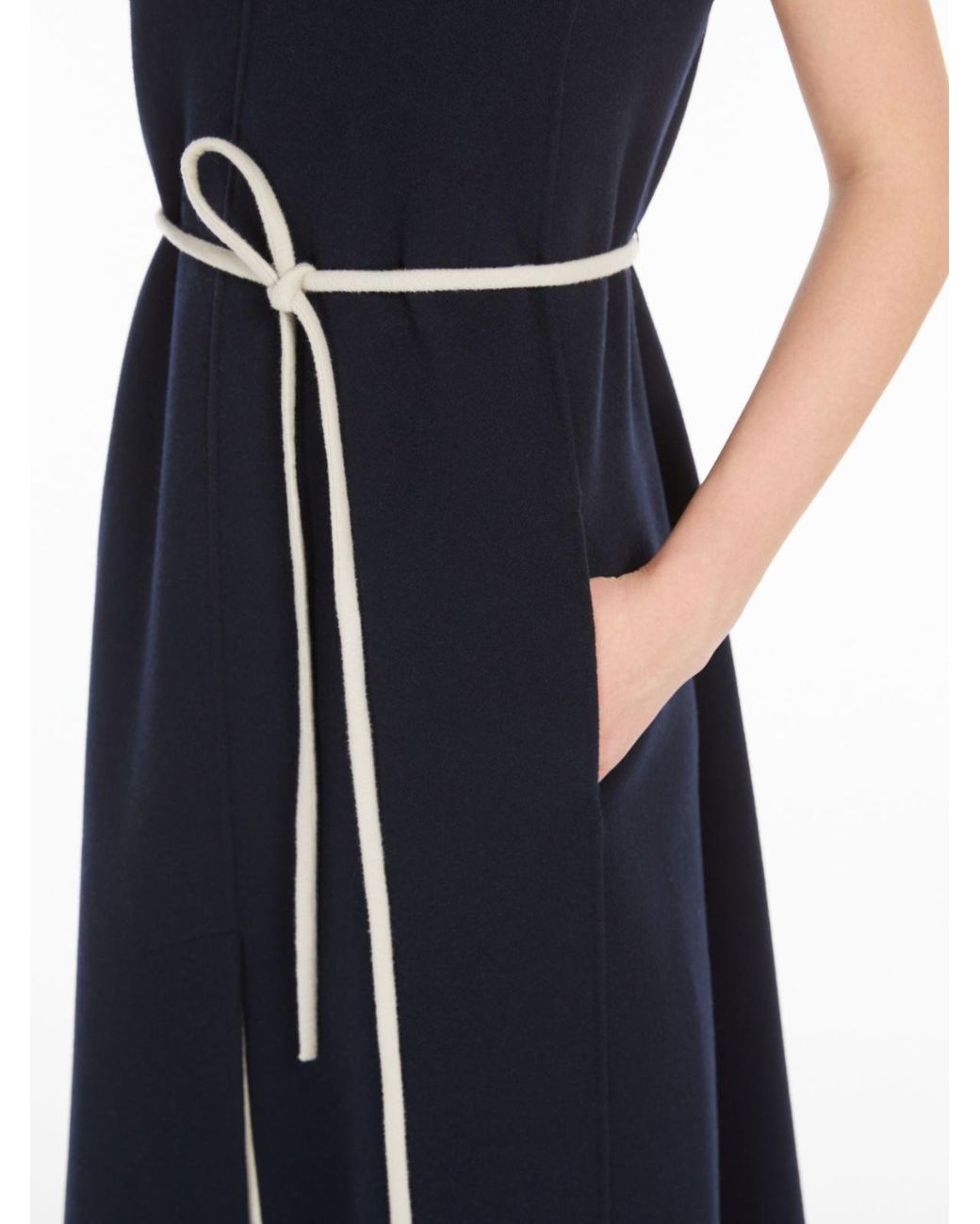 Max Mara Blue 'S Simone Crewneck Sleeveless Dress