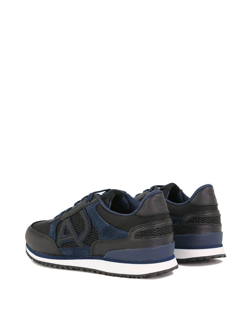 Armani Jeans Blue Strap-Up Casual Sneakers for men