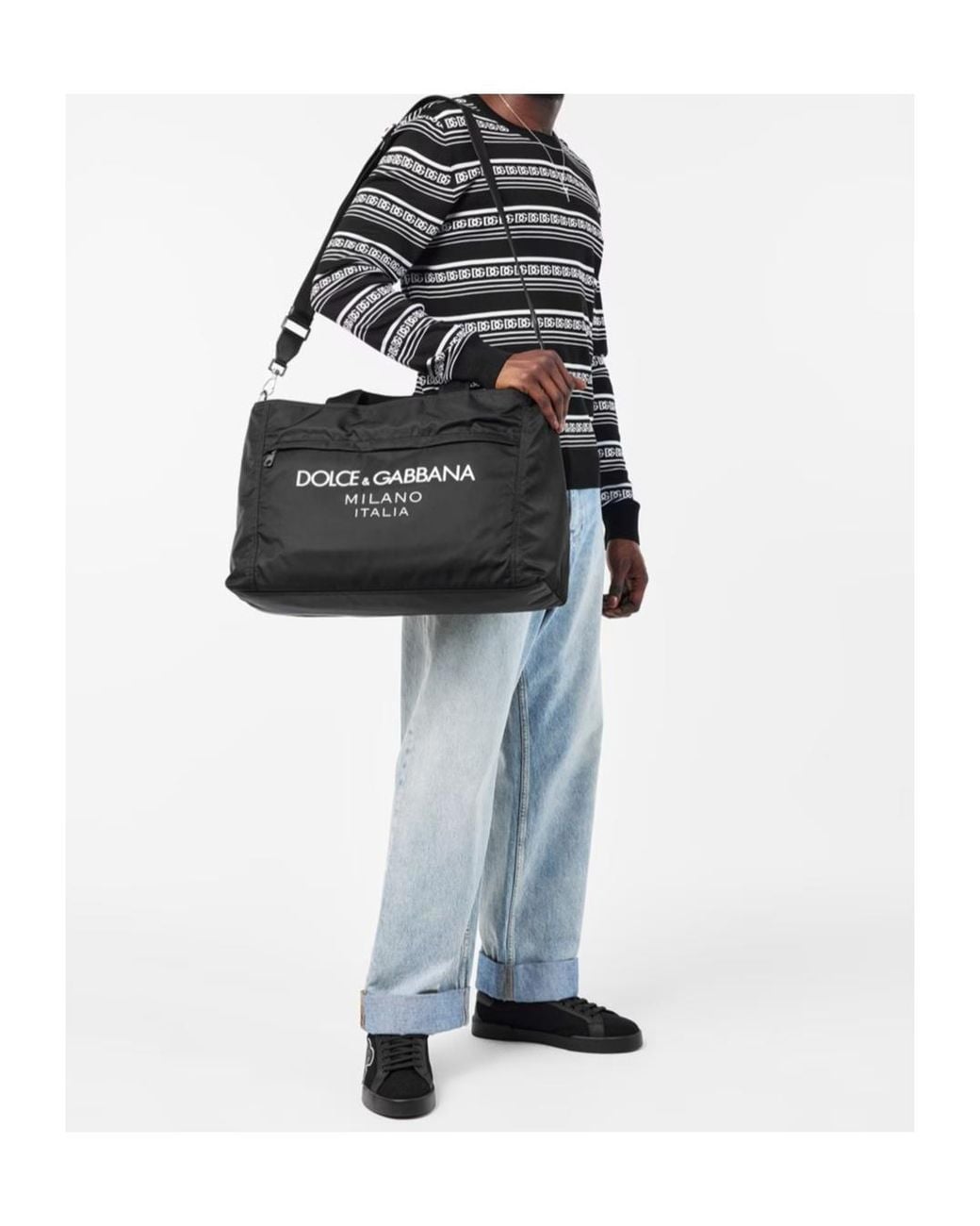Dolce & Gabbana Black Logo Travel Bag for men