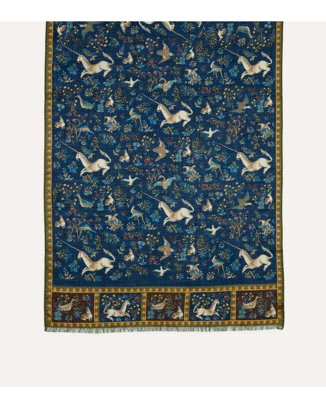 Drake's Blue Printed Scarf for men