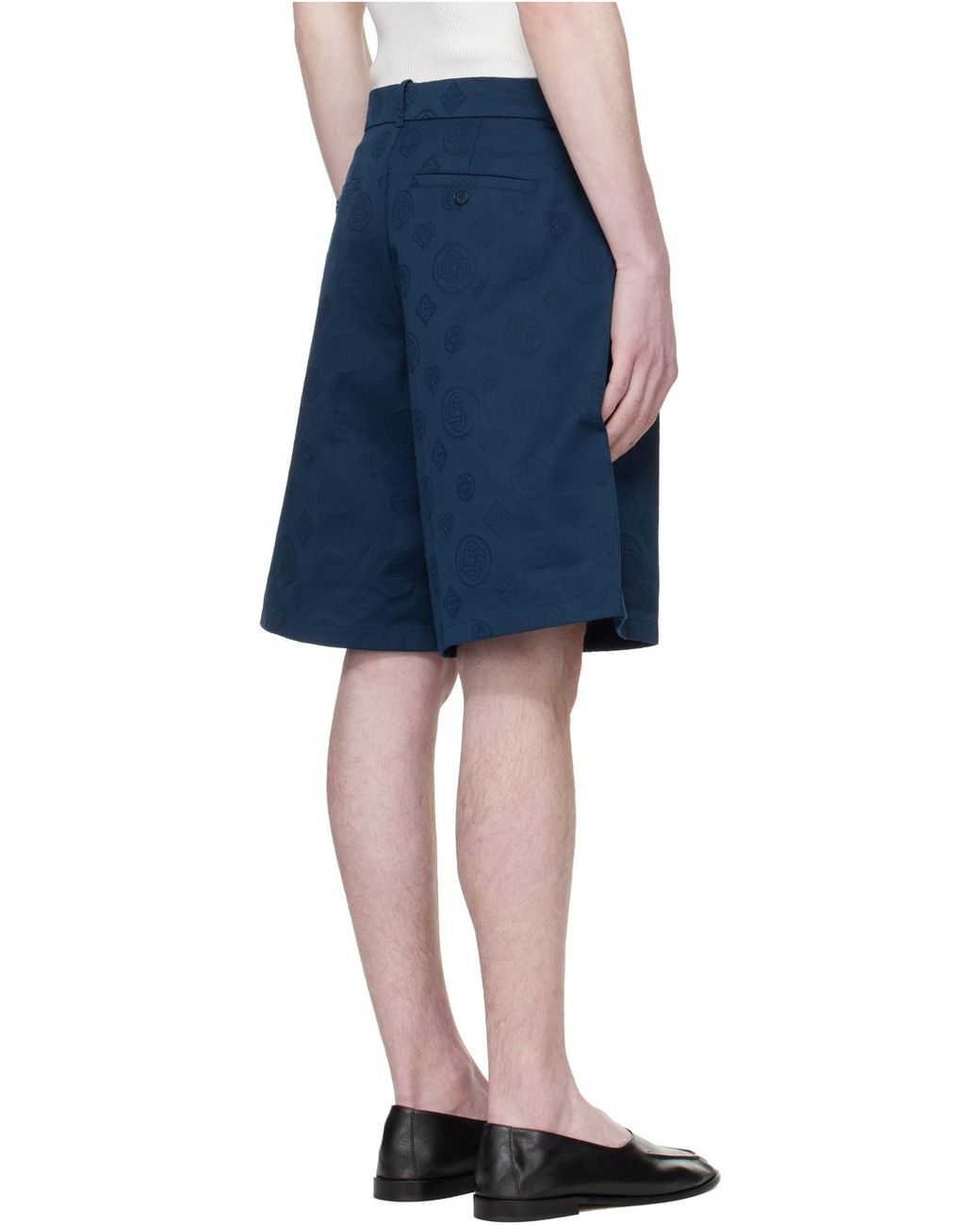 Casablanca Blue Letter-Patterned Shorts for men