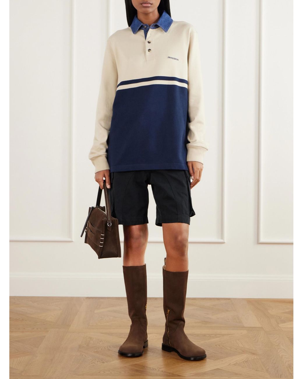 J.W. Anderson Black Twisted Patch Pocket Cotton-Twill Shorts