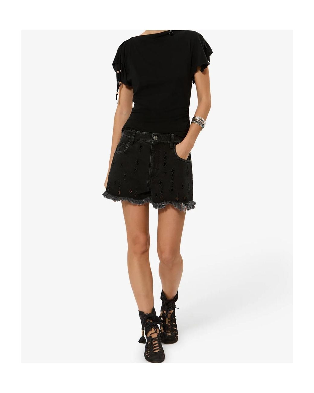 Isabel Marant Black Aecia Shorts