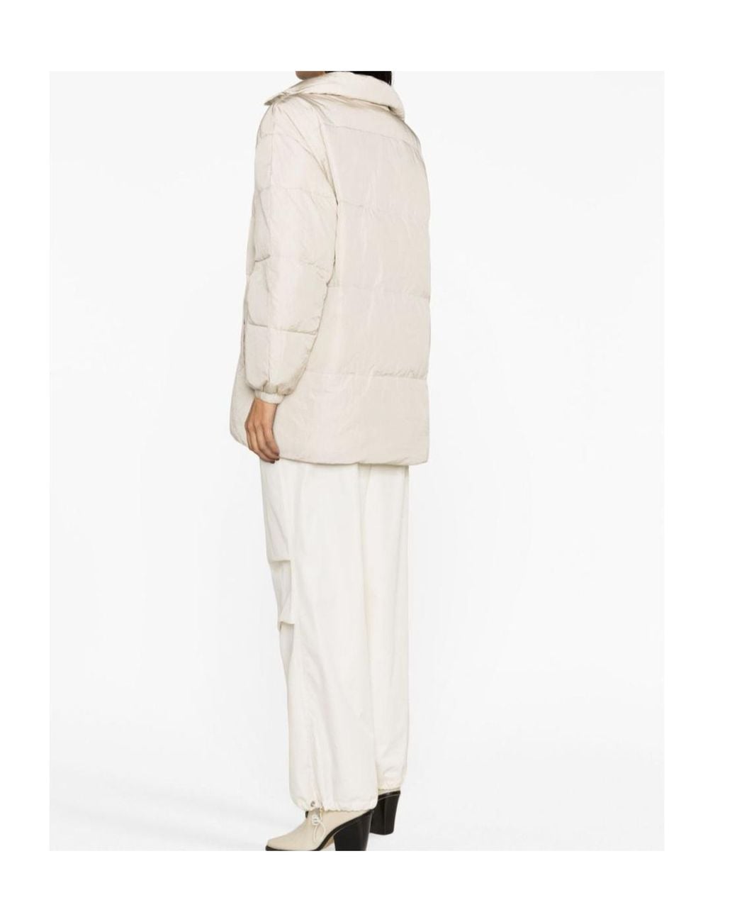 Isabel Marant White Isabel Marant Étoile Logo Patch Drop Shoulder Puffer Jacket