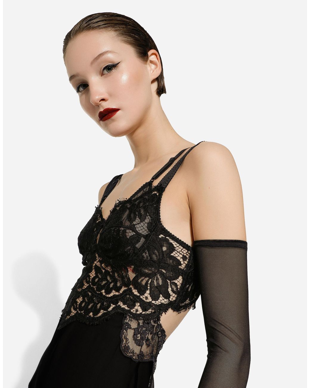 Dolce & Gabbana Black Semi-Sheer Maxi Nightdress