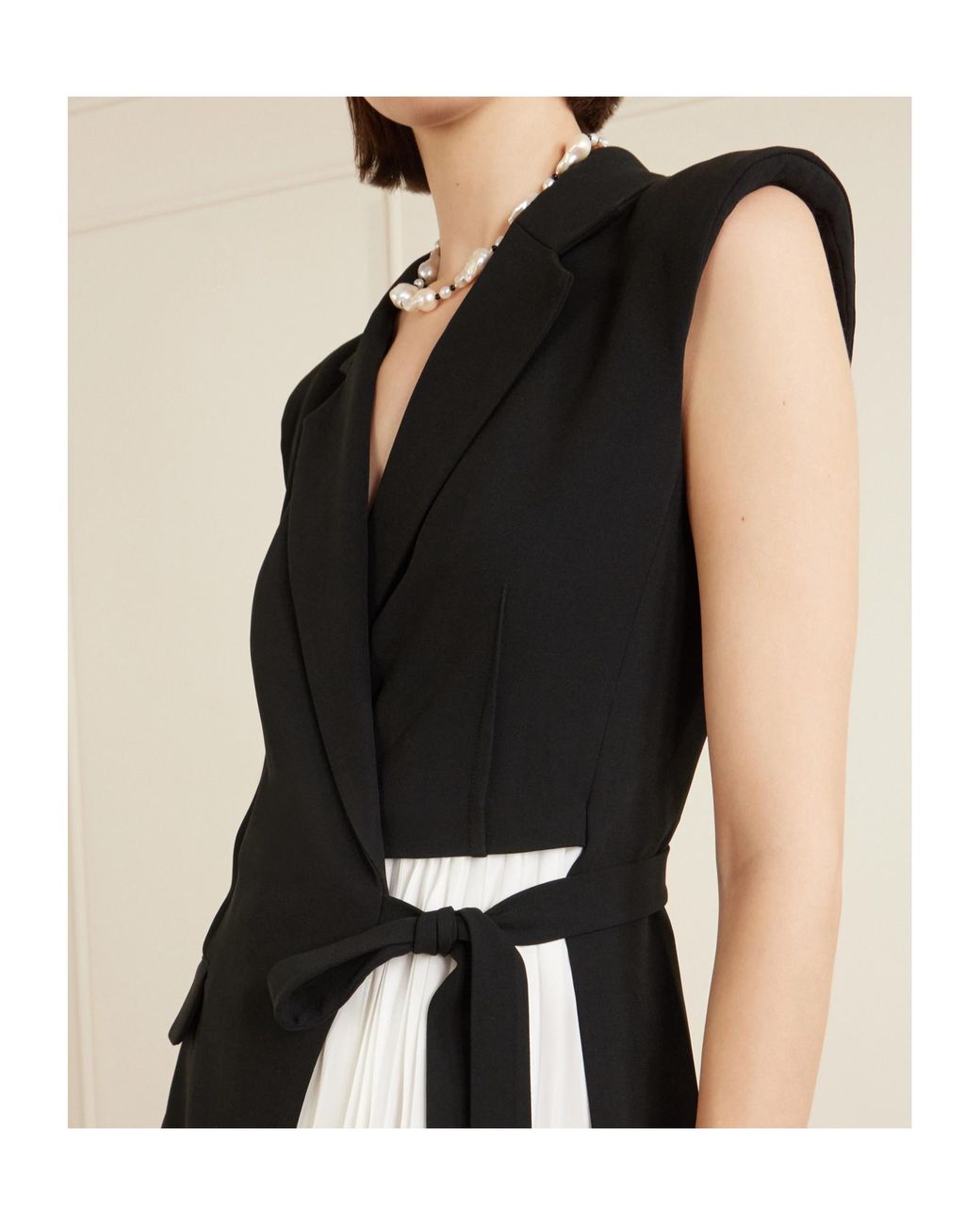 Jonathan Simkhai Black Helena Combo Blazer Midi Dress