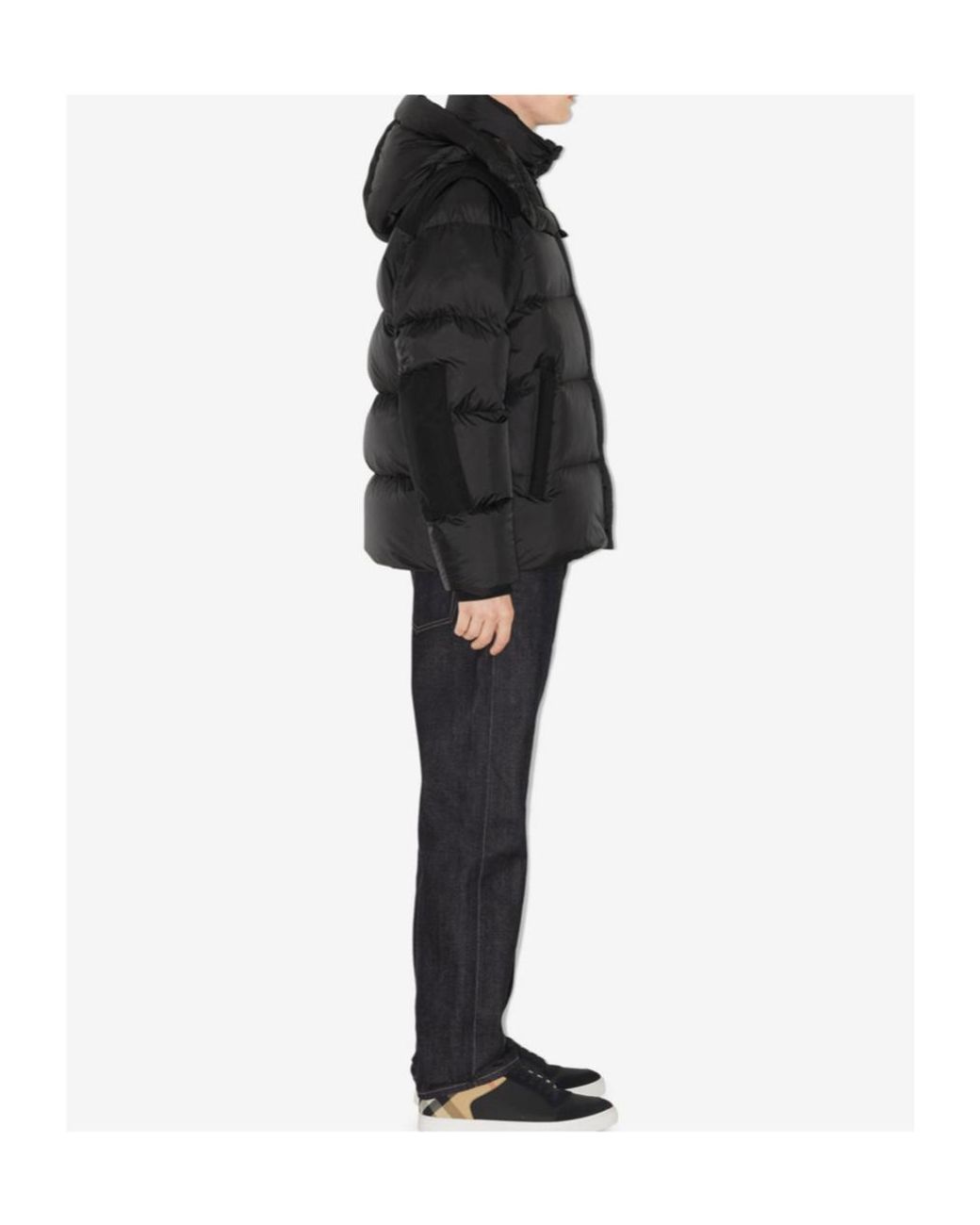 Burberry Black Logo Patch Hooded Coat for men