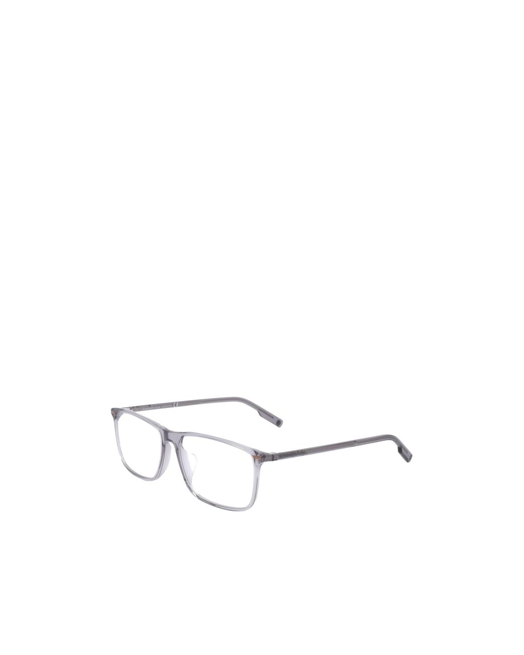 Zegna White Rectangle Frame Glasses for men