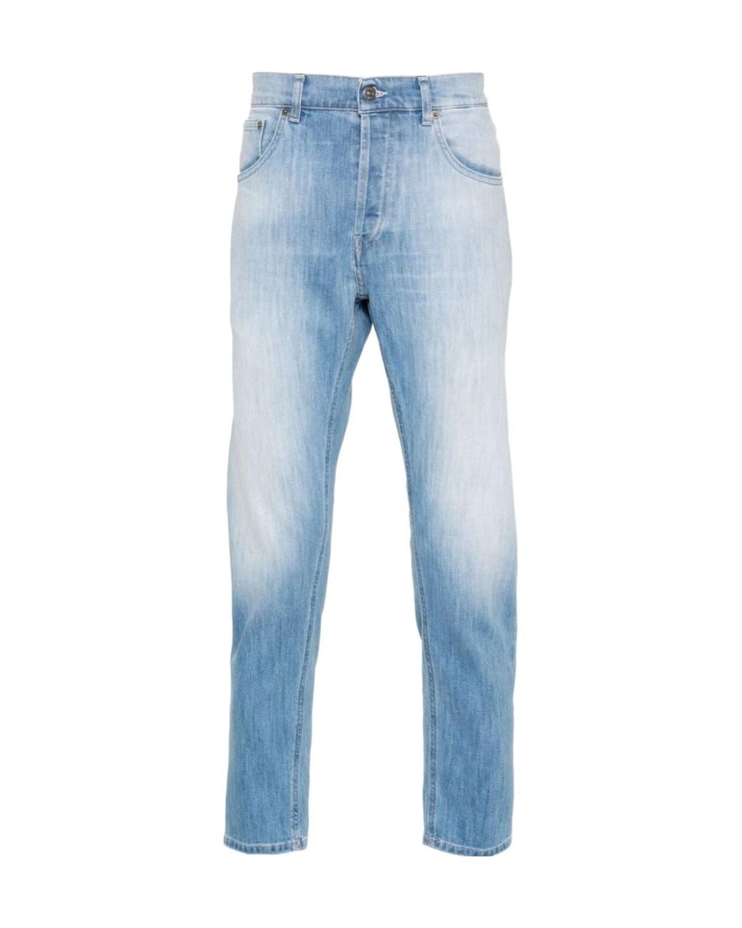Dondup Blue Dian Logo-Plaque Jeans for men