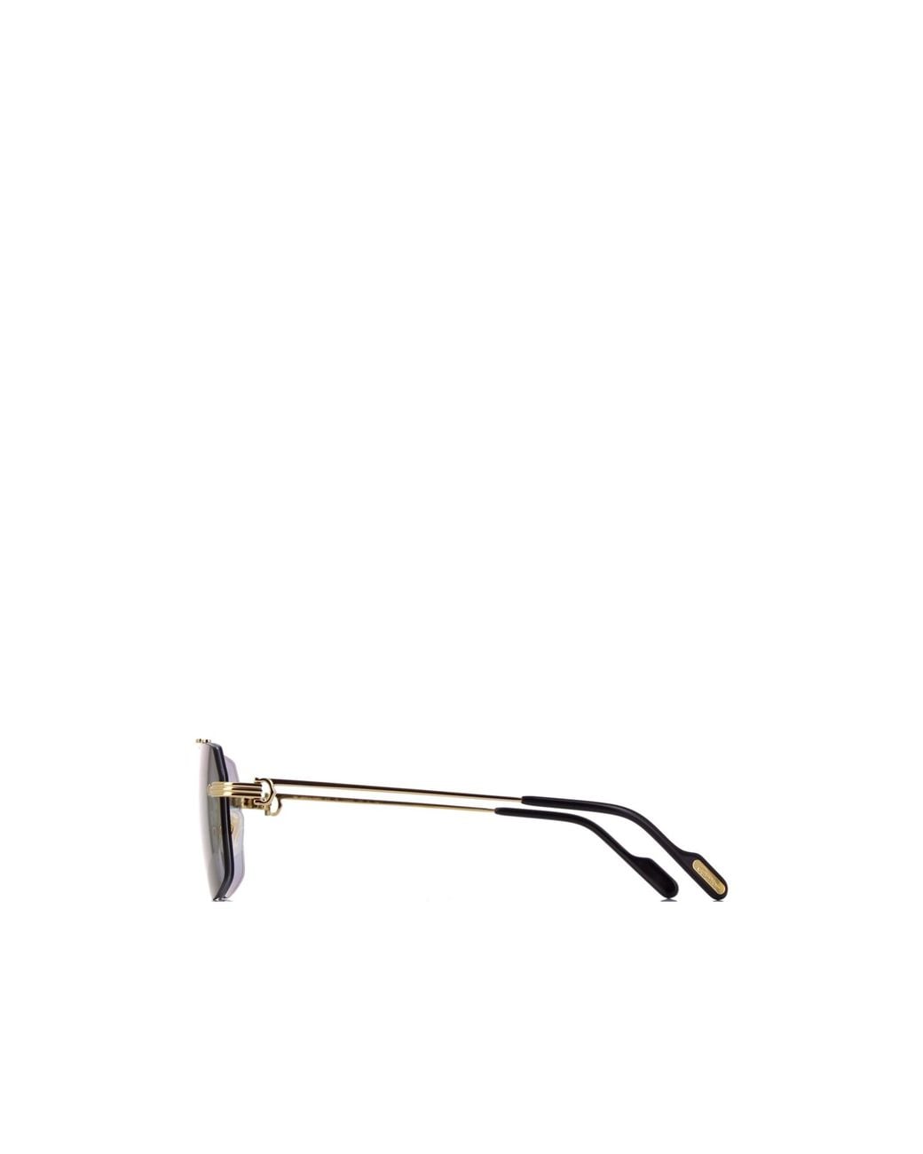 Cartier White Square Frame Sunglasses for men