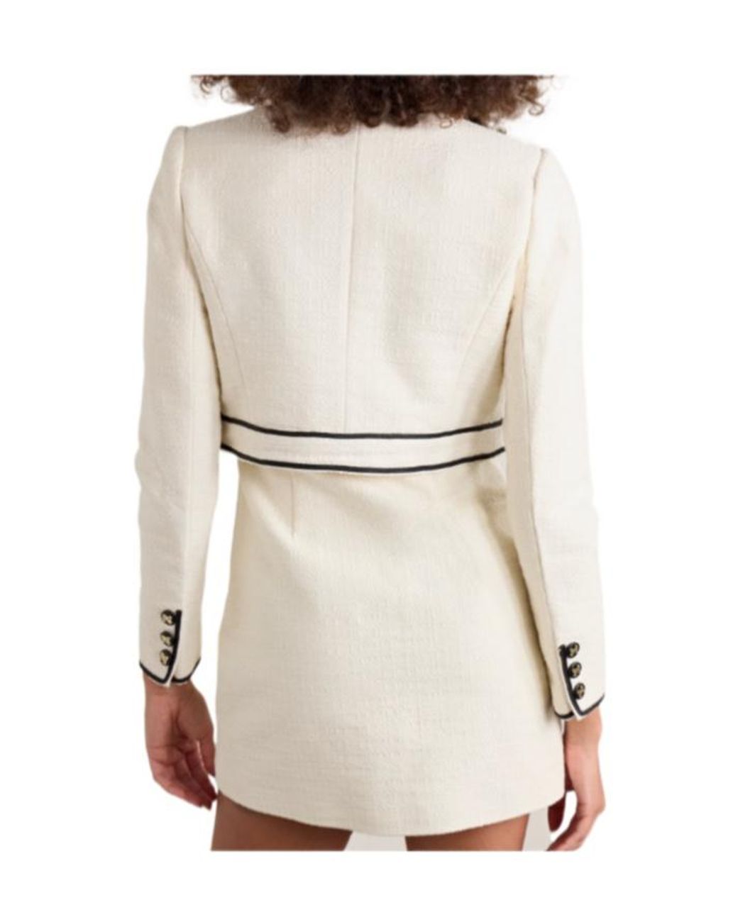 LoveShackFancy White Talika Cropped Bow-Embellished Jacket