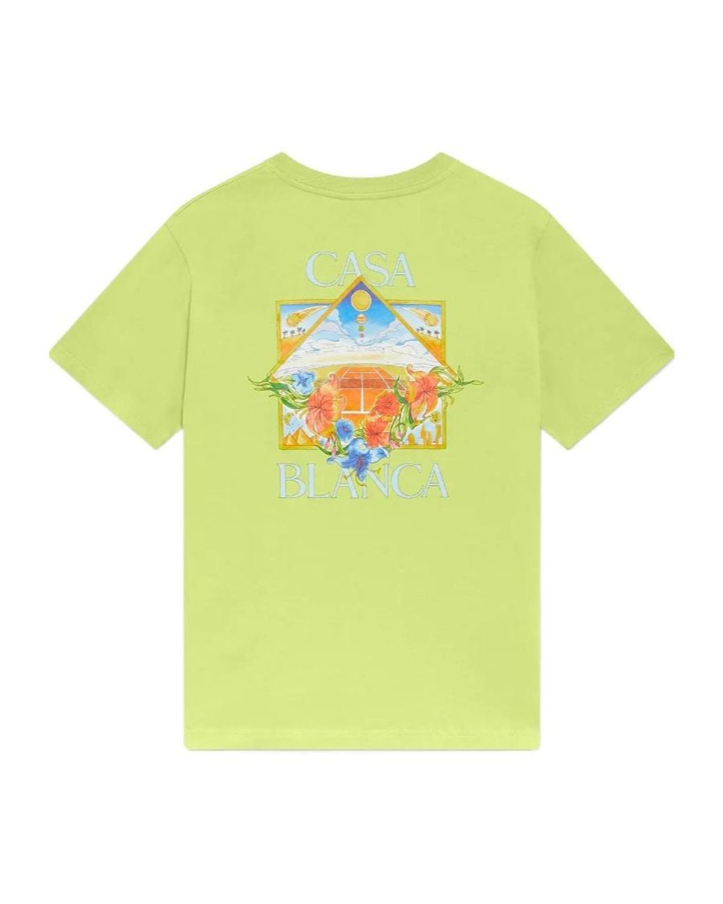 Casablanca Yellow Flower Court Crewneck T-Shirt for men
