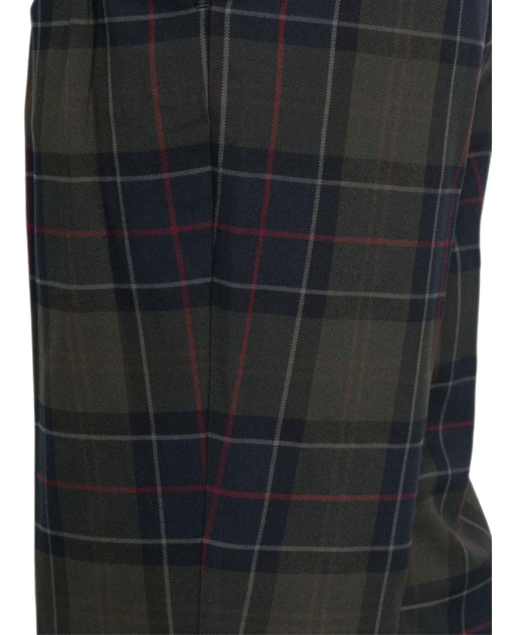 Barbour Black Checked Straight-Leg Trousers