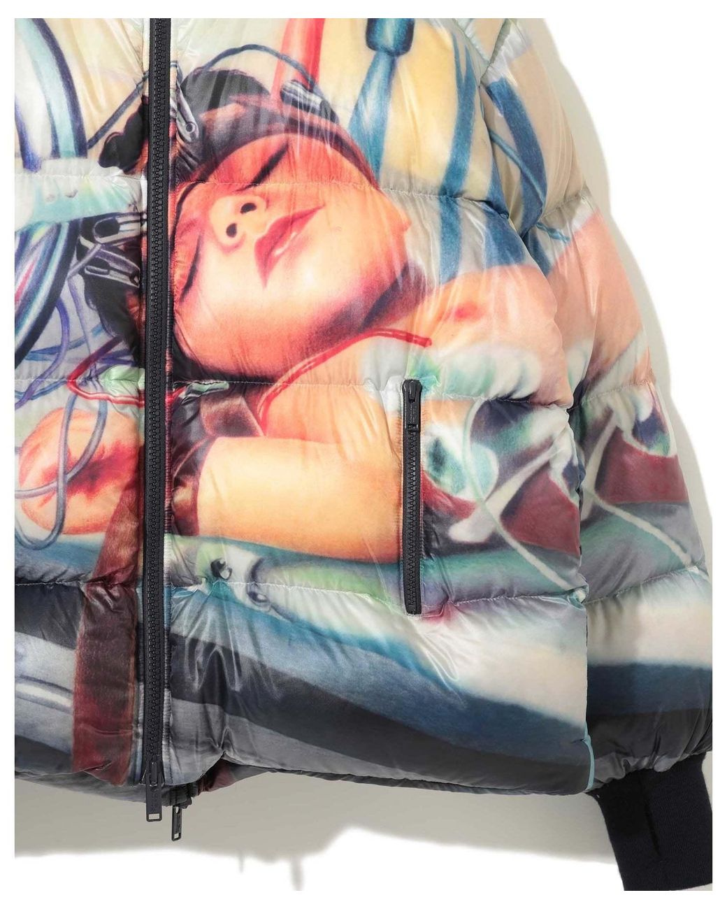 Undercover Blue Long-Sleeved Down Jacket for men