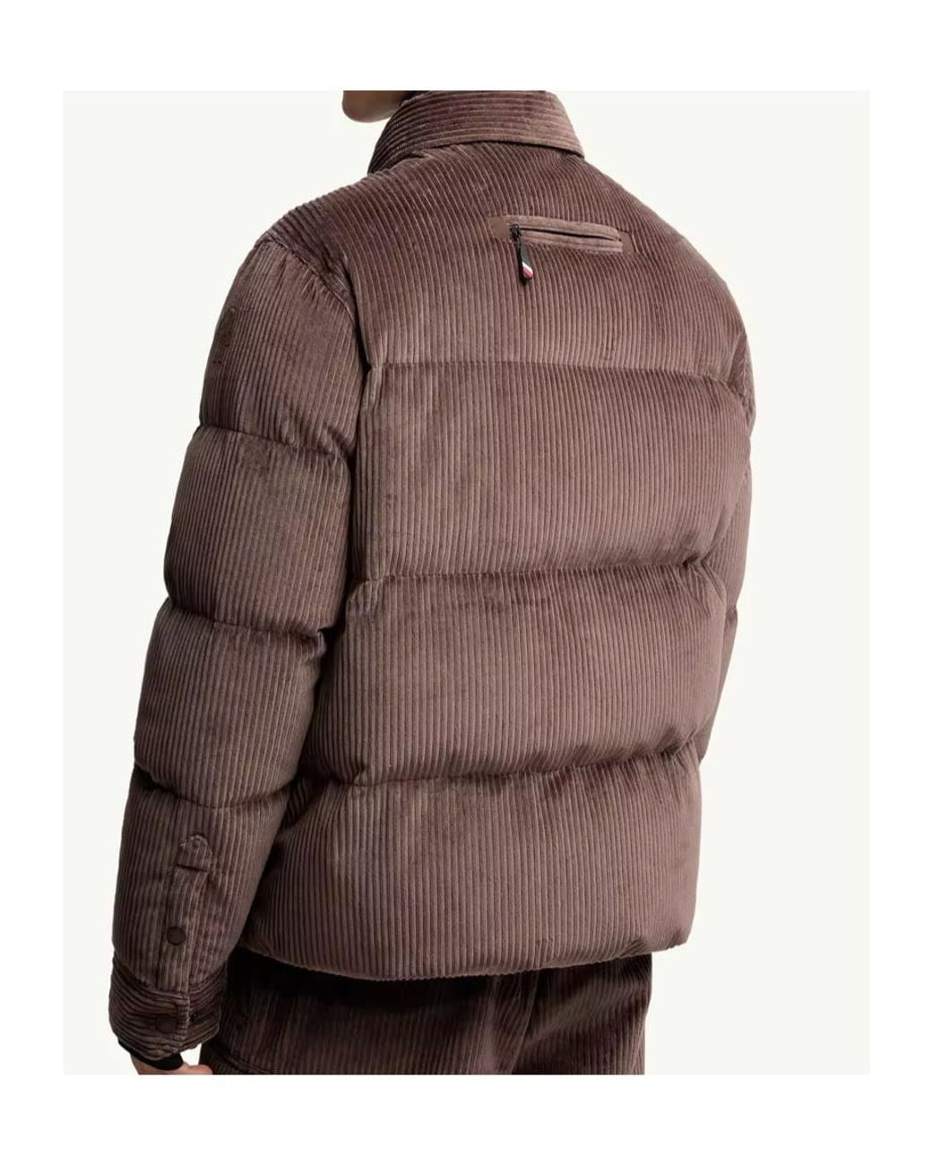 Moncler Brown Grenoble Elgon Corduroy Down Ski Jacket for men