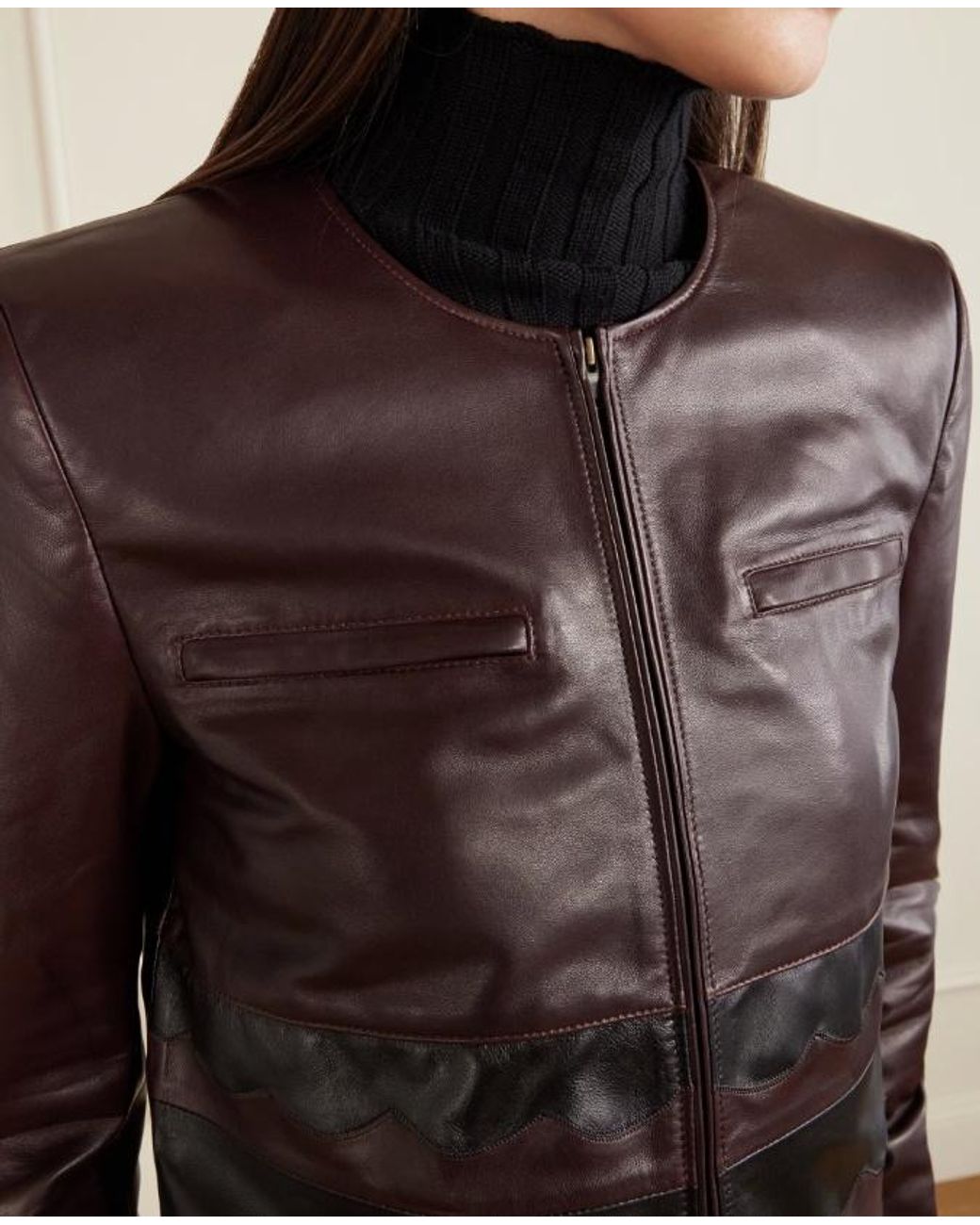 Ulla Johnson Brown Patchwork Leather Jacket