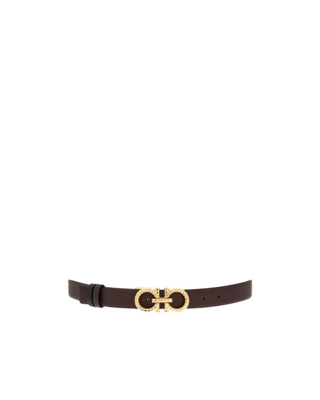 Ferragamo White Gancini-Buckle Leather Belt