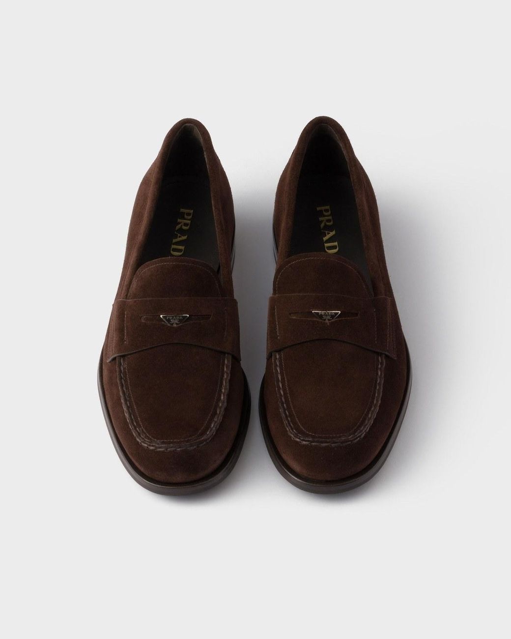 Prada Brown Formale Penny Loafers for men
