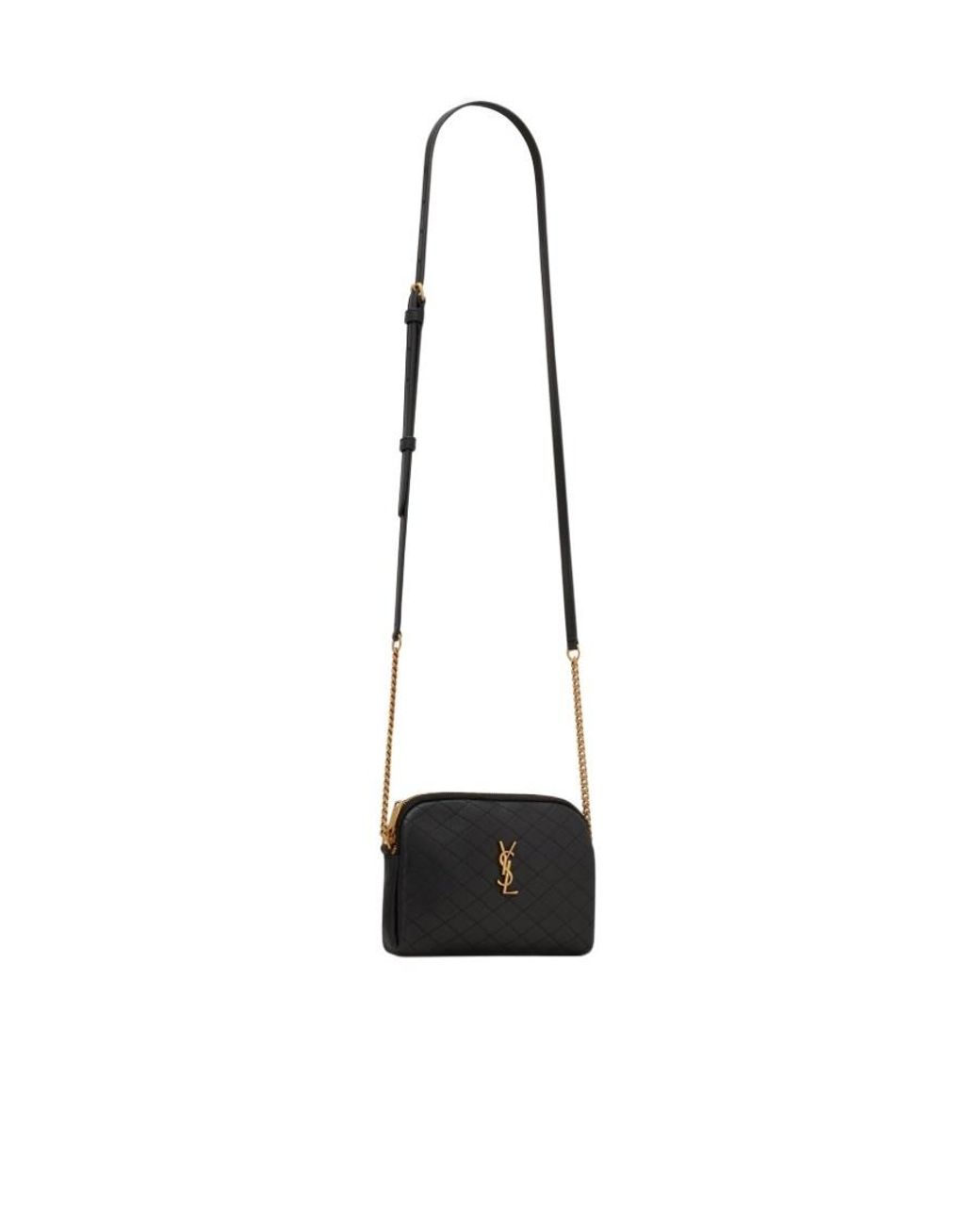 Saint Laurent White Gaby Quilted Chain Pouch