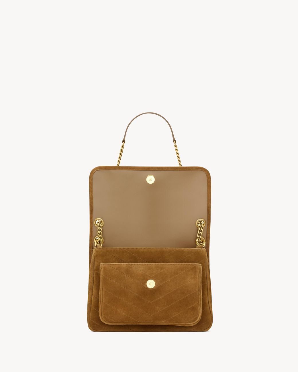 Saint Laurent Brown Monogram Quilted Shoulder Bag