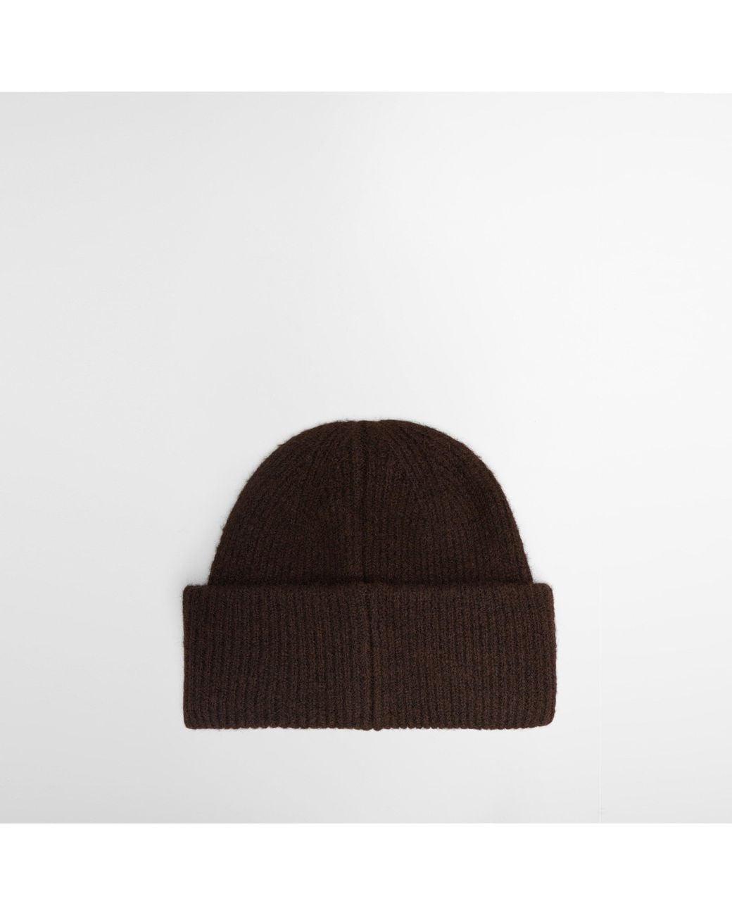 Barbour Brown Thick Ribbed Knit Beanie