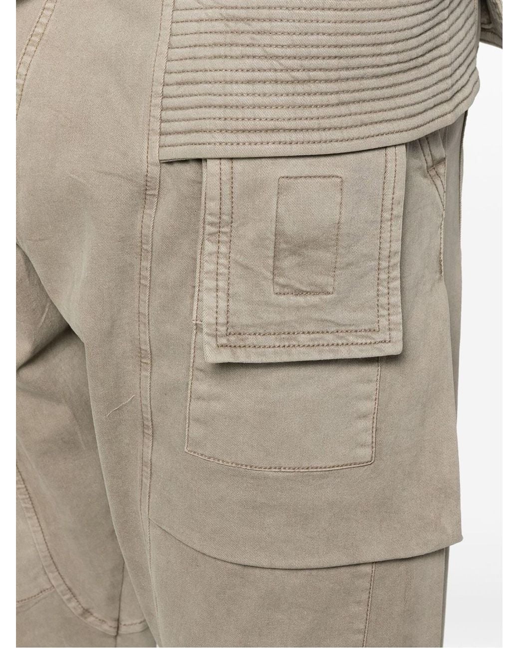 Rick Owens Natural Drawstring Cargo Pants for men