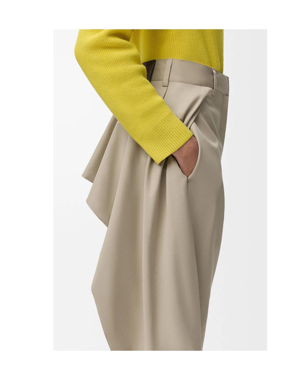 Loewe White Pleated Wide Leg Trousers