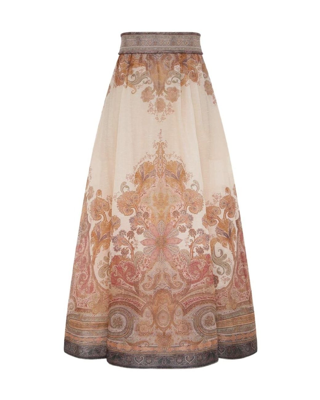 Zimmermann Multicolor Illustration Midi Skirt