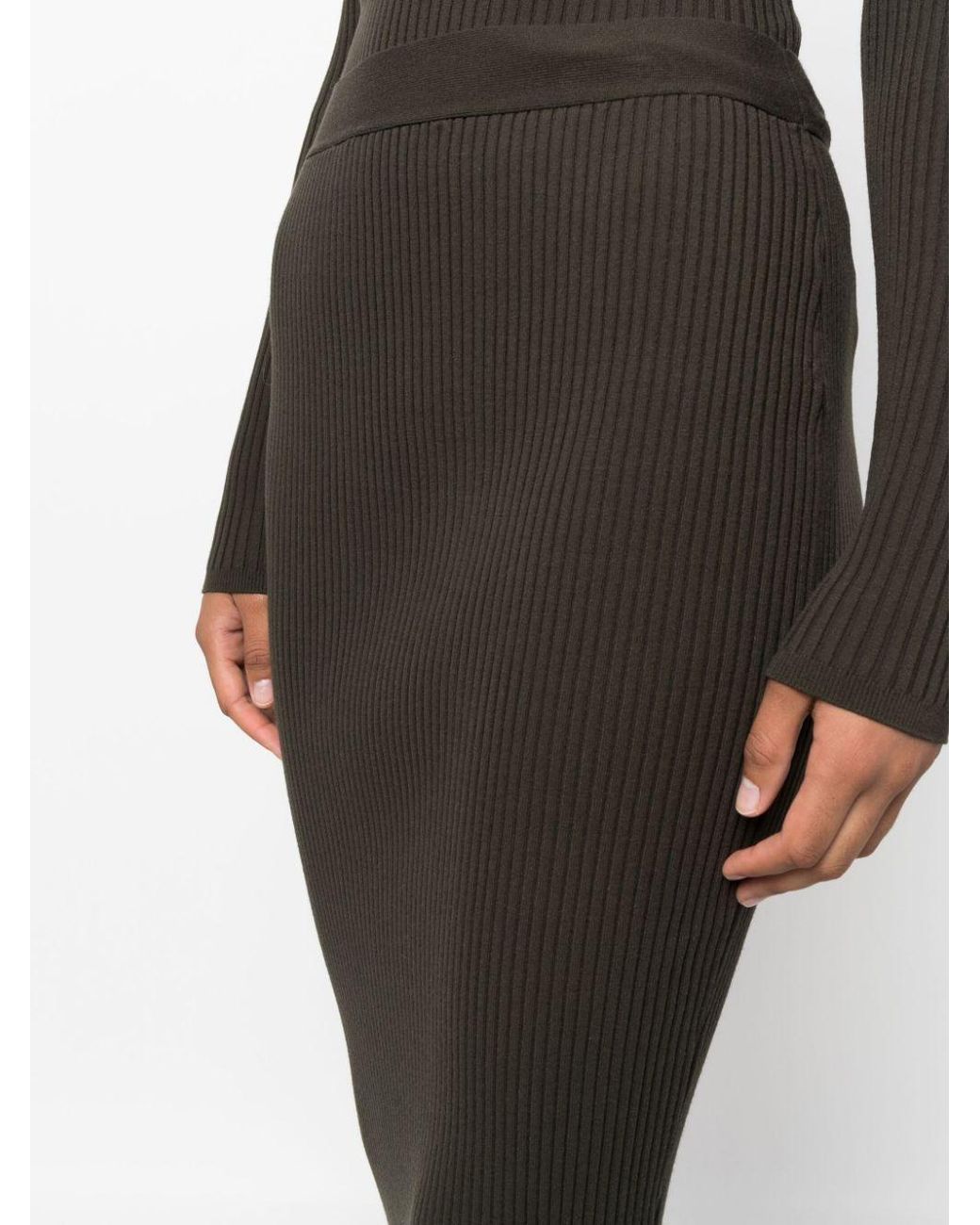 P.A.R.O.S.H. Black Ribbed Skirt