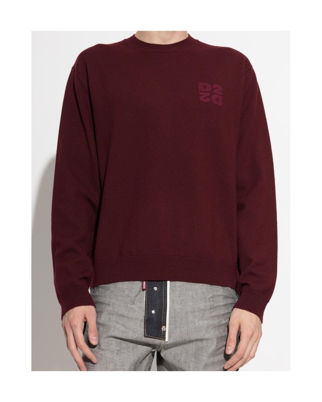 DSquared² Purple Logo Crew Neck Knitted Sweater for men