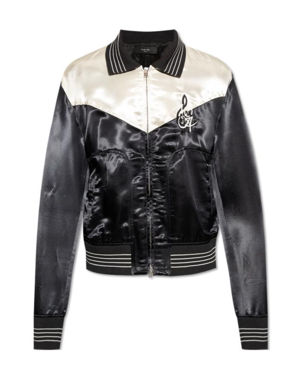 Amiri Black Logo Patch Bomber Jacket for men