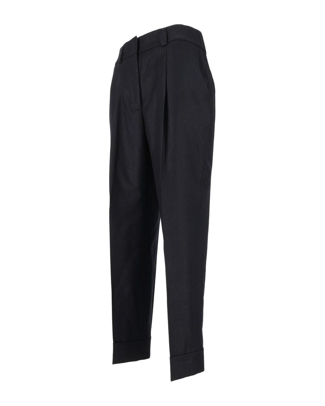 Peserico Blue Pleated Turned-Up Trousers