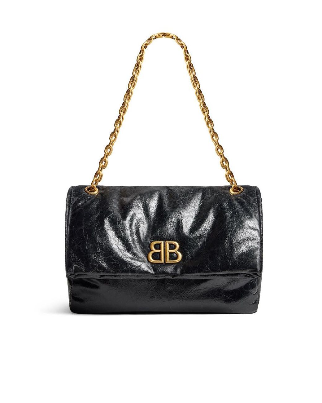 Balenciaga Black Monaco Medium Chain Shoulder Bag