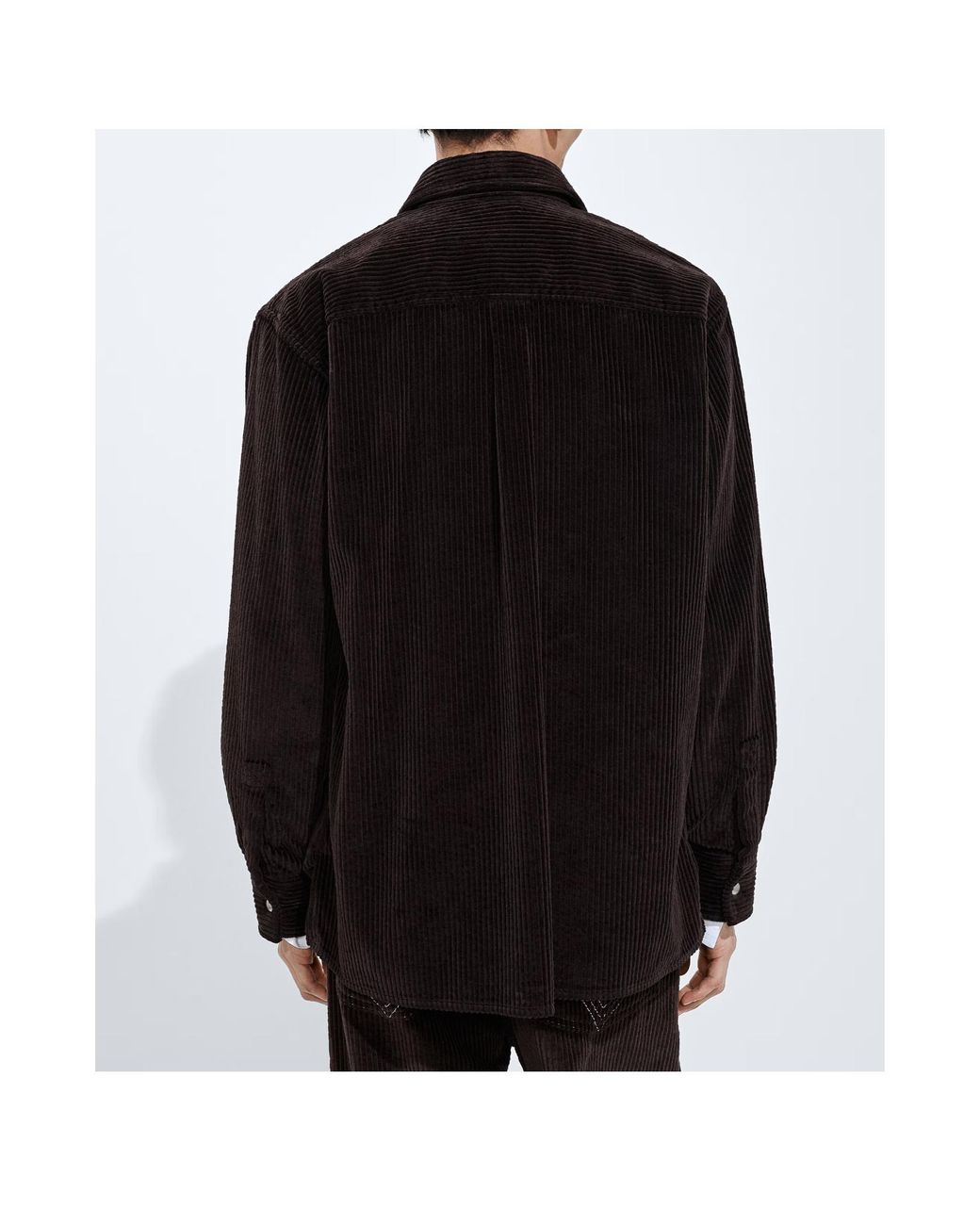 Bottega Veneta Black Shirt With Classic Collar And Two Patch Pockets On The Front for men
