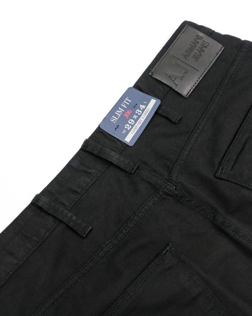 Armani Jeans Black Belt-Loop Jeans for men