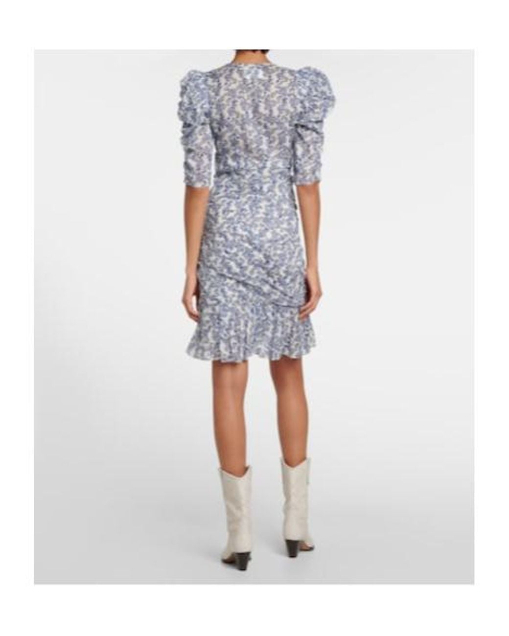 Isabel Marant Blue Galdino Floral Cotton Minidress