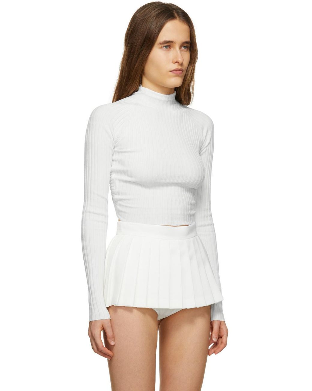 Dion Lee White Cut-Detail Cropped Top