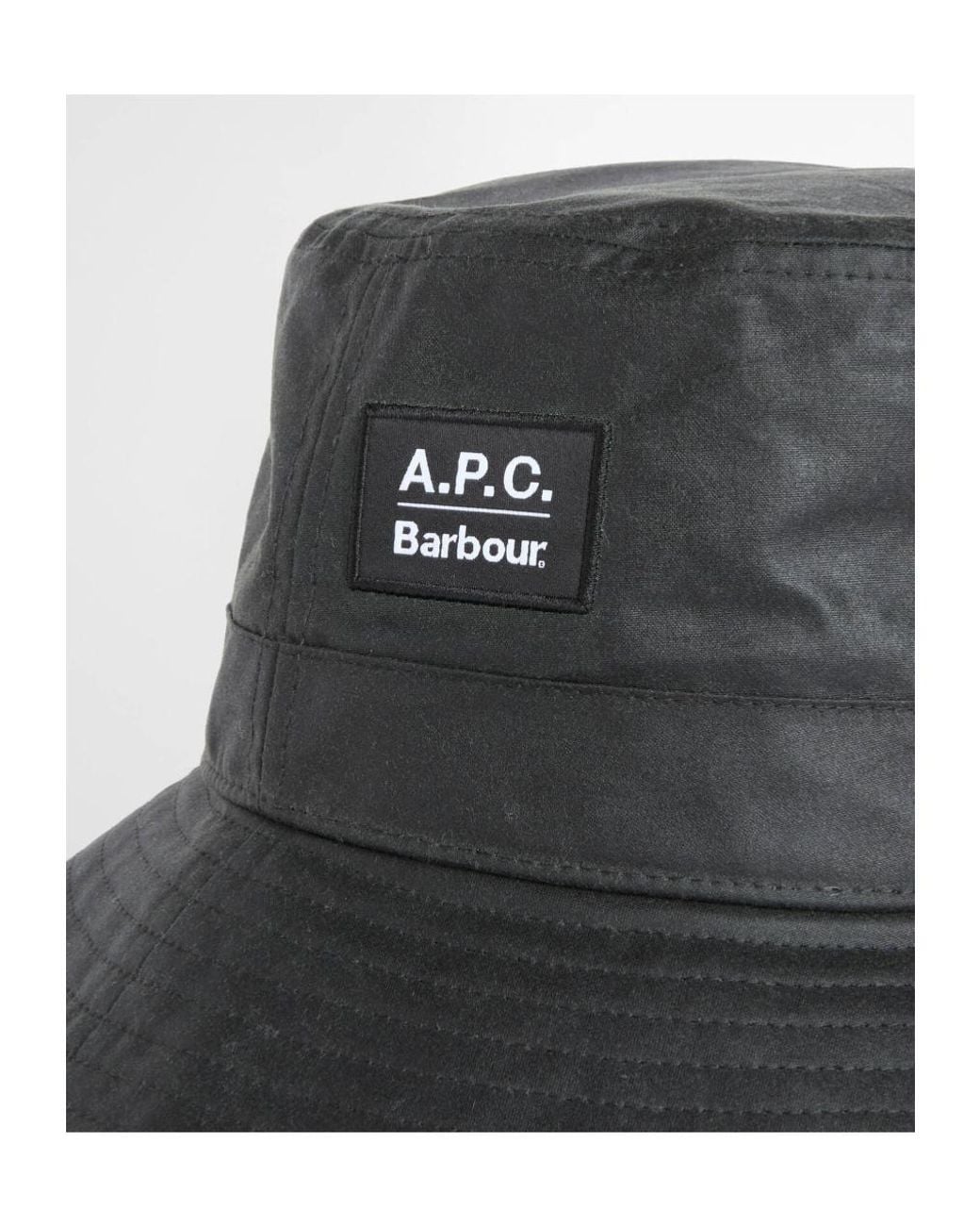 Barbour Gray X A.P.C. Waxed Bucket Hat for men