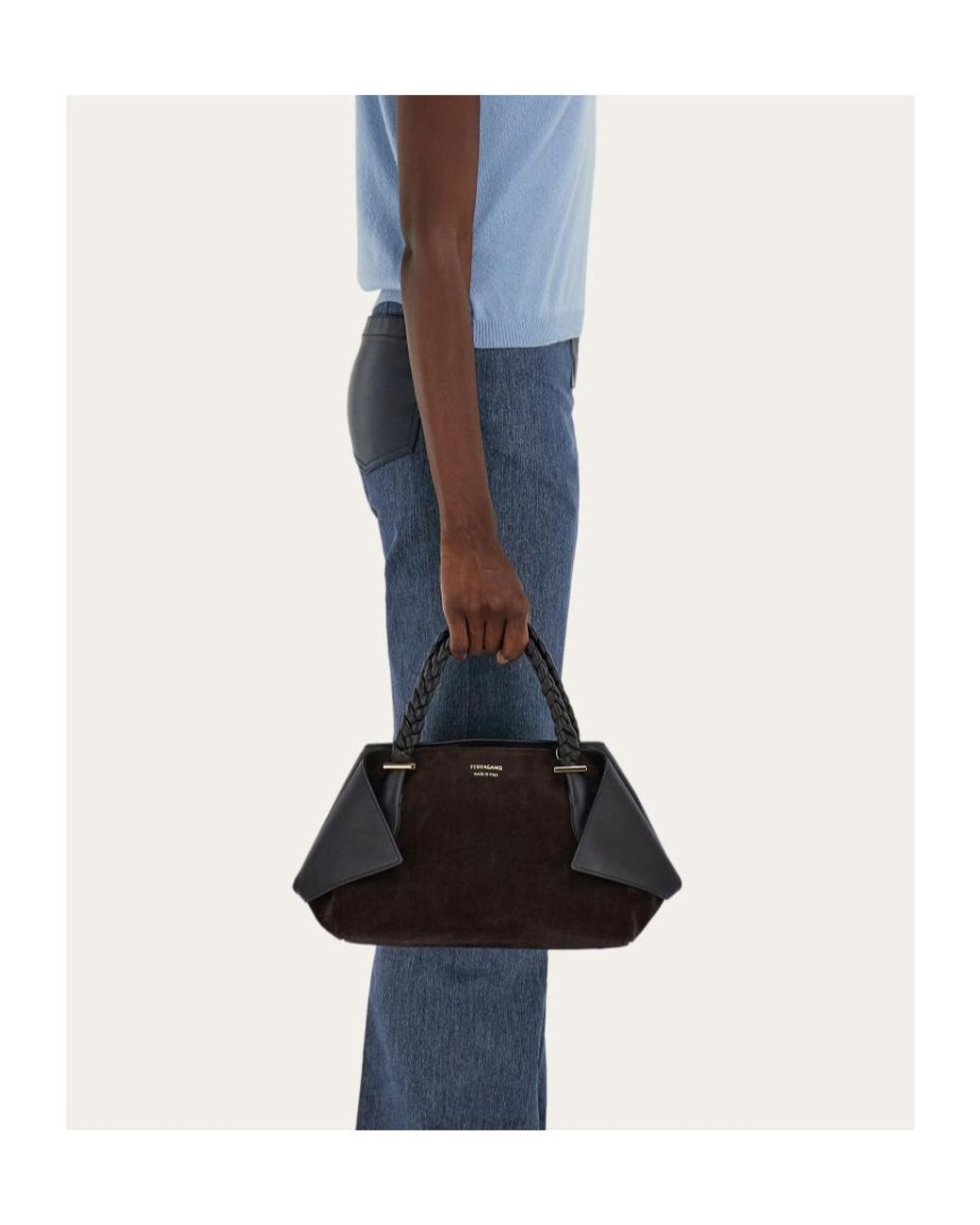 Ferragamo Black Ferragamo Folded Shopper Bag