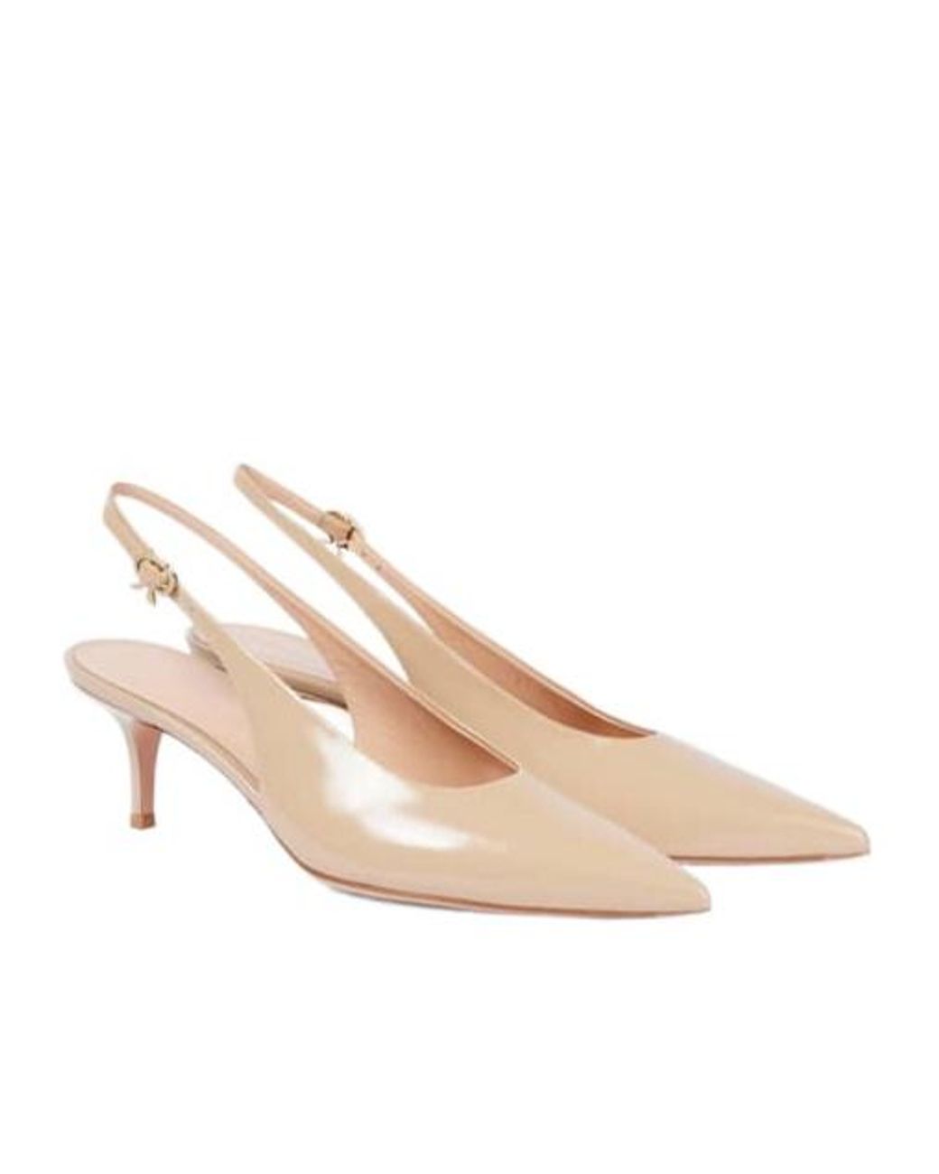 Gianvito Rossi Natural Patent Leather Slingback Pumps