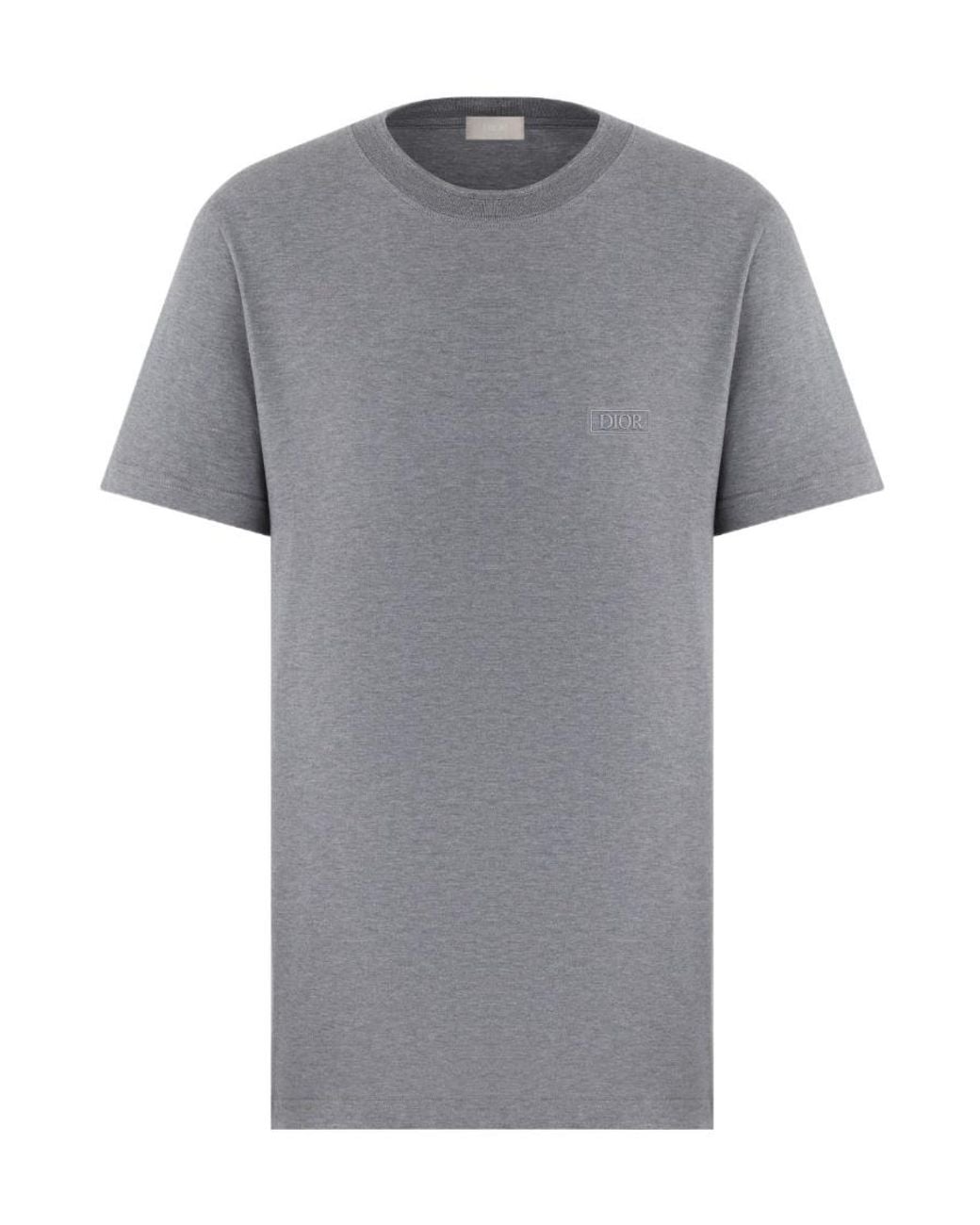 Dior Gray Homme Crewneck Short-Sleeved T-Shirt for men
