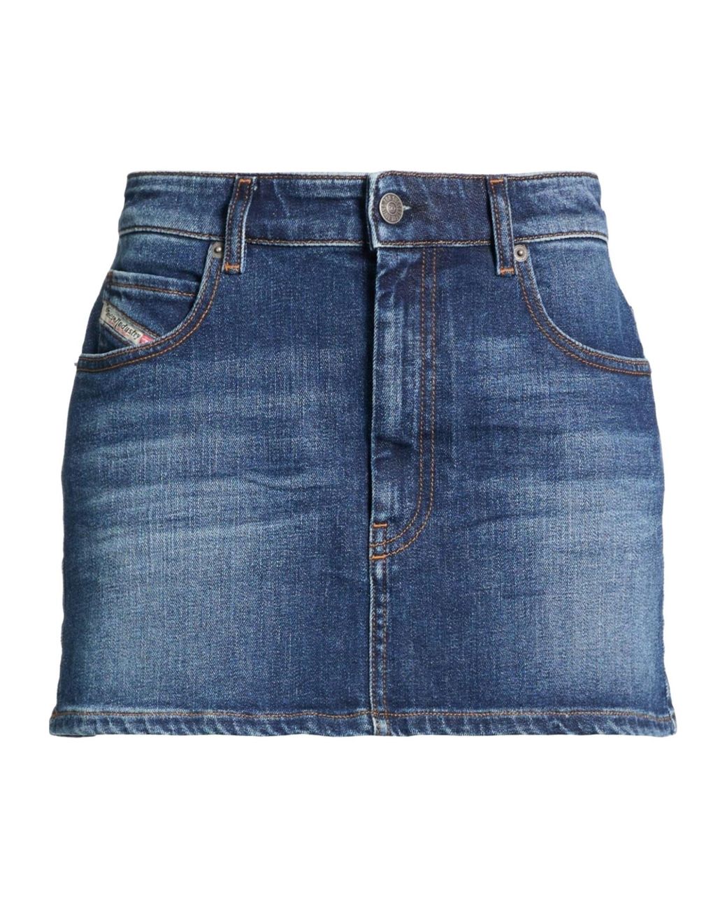 DIESEL Blue Dark Denim Midi Skirt