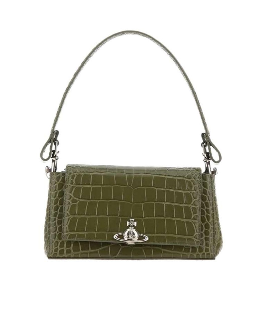 Vivienne Westwood Green Hazel Baguette Shoulder Bag