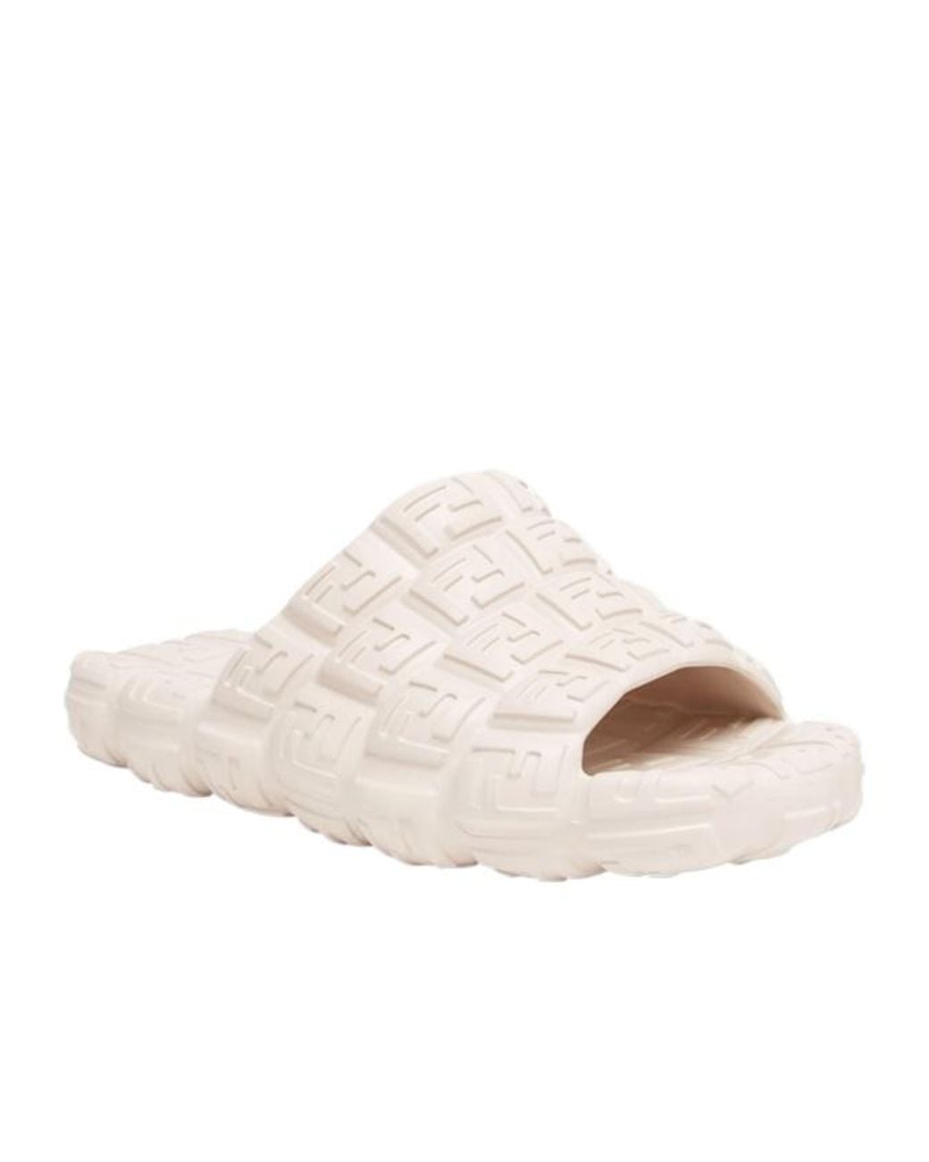 Fendi Natural Logo Embossed Cloud Slides for men