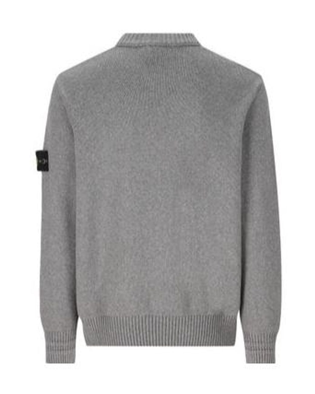 Stone Island Gray Logo Patch Crewneck Jumper for men