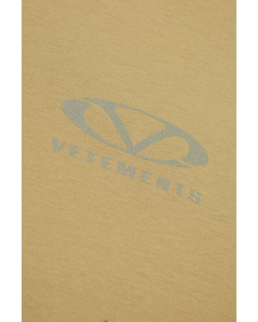 Vetements Natural Logo Printed Crewneck T-Shirt for men