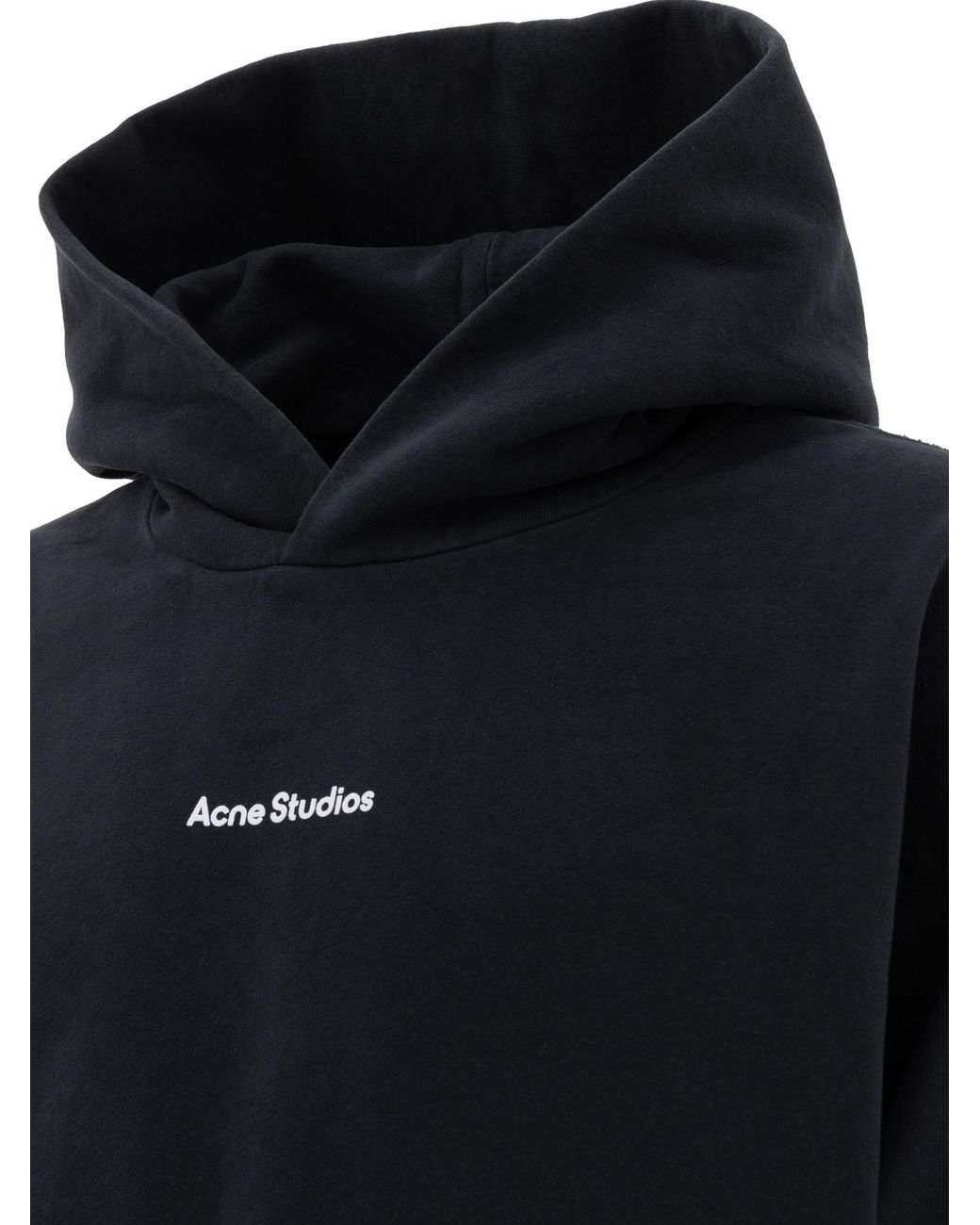 Acne Blue Logo Printed Oversized Hoodie