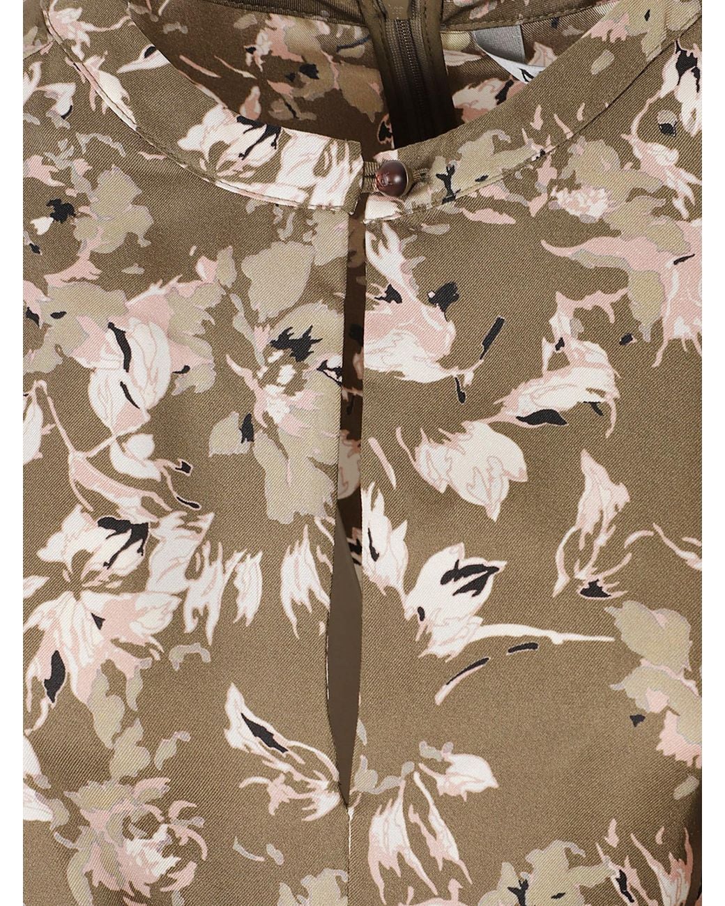 Max Mara Natural Floral-Print Belted Midi Dress