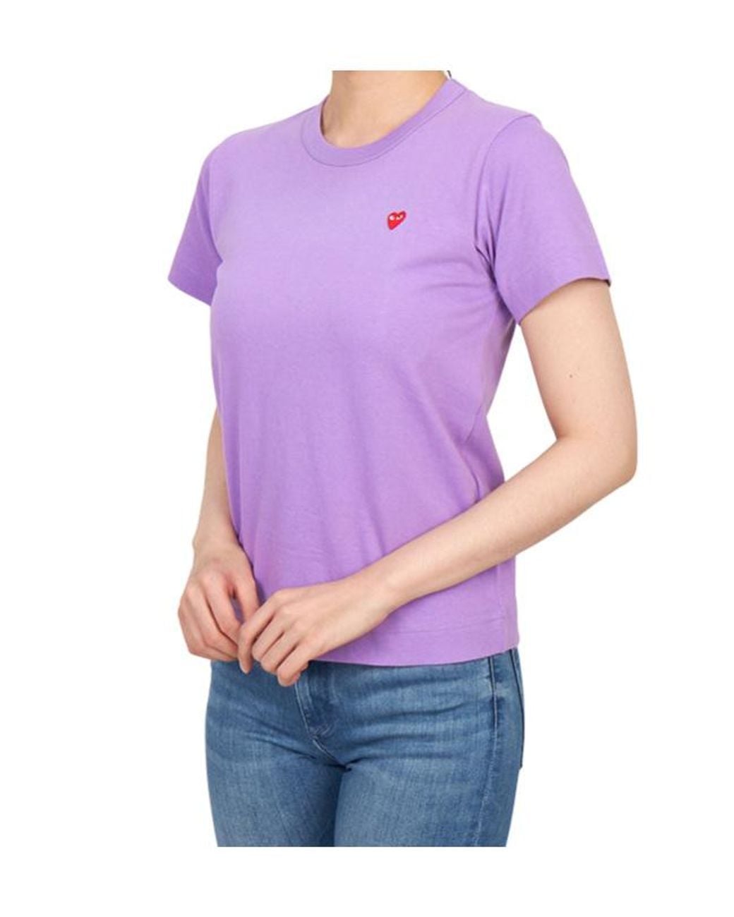 COMME DES GARÇONS PLAY Purple Short-Sleeved T-Shirt for men